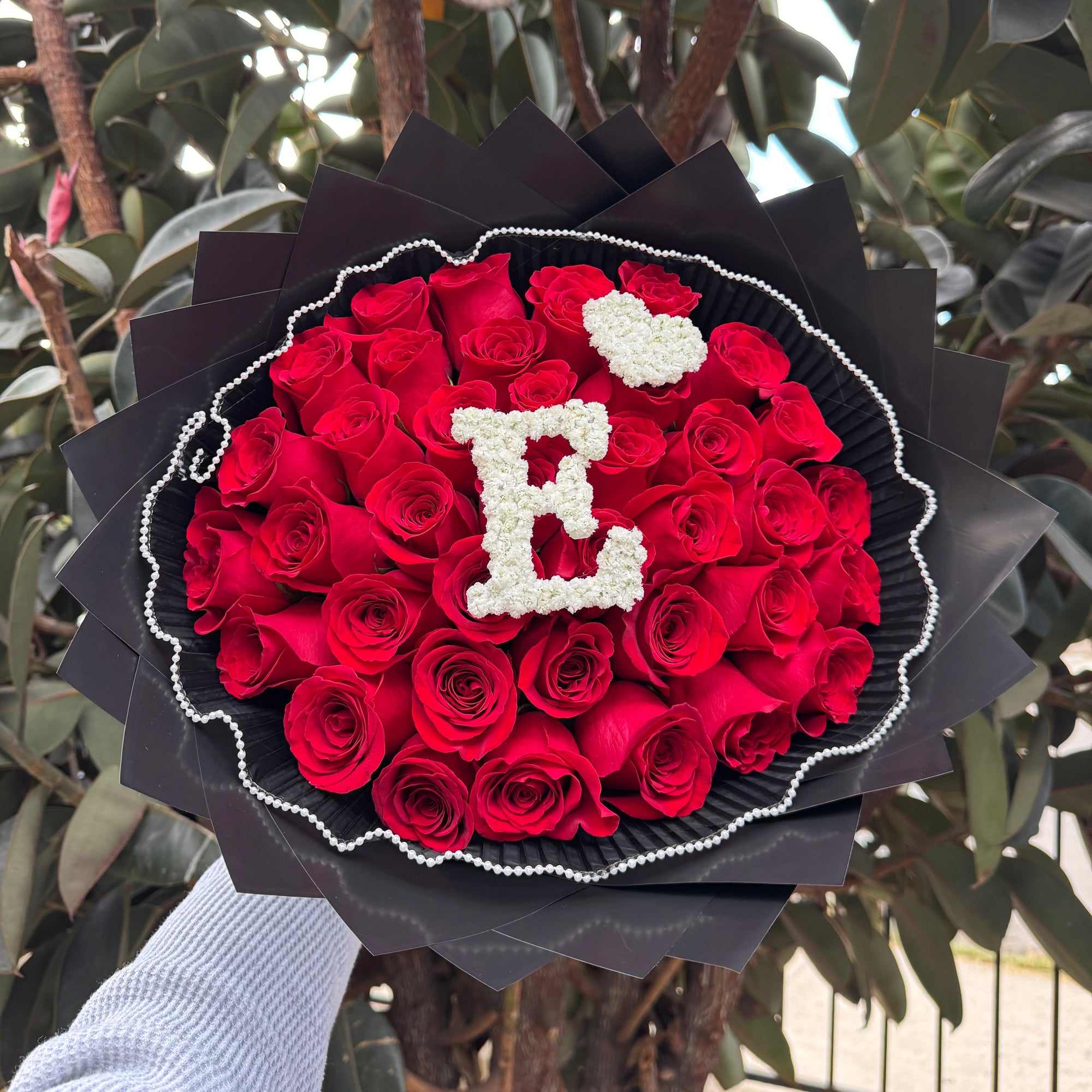 Rose Bouquet with Initial or #